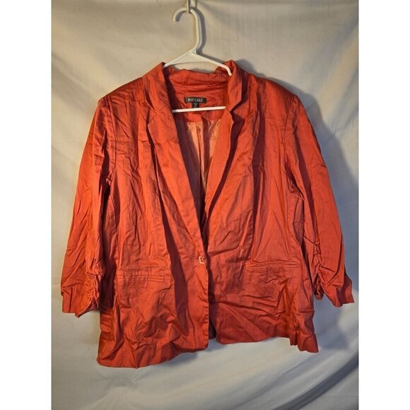 Roz & Ali Peach Pink Blazer Suit Jacket Career Office Womens Plus Size 2X 20W - Picture 1 of 2